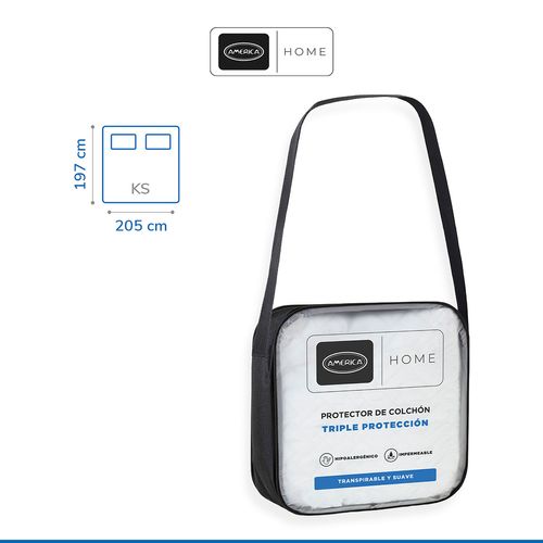 Protector y cubre colchón América home king size triple protección impermeable y transpirable