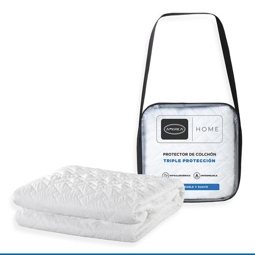 Protector y cubre colchón América home king size triple protección impermeable y transpirable