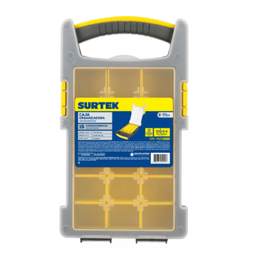 Caja organizadora plástica Surtek amarilla 125010