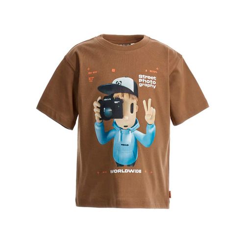 Playera Casual Para Niño Original Marines Café DEP2074B