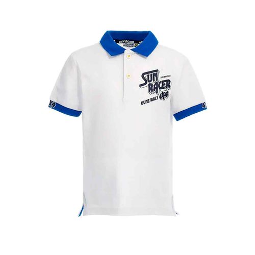 Playera Tipo Polo Para Niño Original Marines Blanco DEP2183B