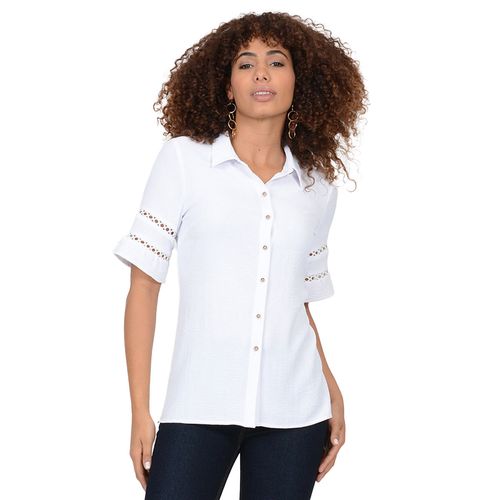 Blusa Camisera Para Dama Lo Fassi Blanco 9641