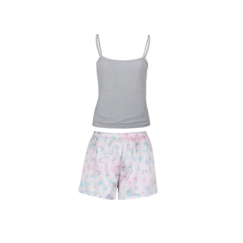 Pijama De Short Para Dama Spree Gris 8592