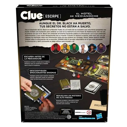Juego de mesa Hasbro clue escape multicolor f6417