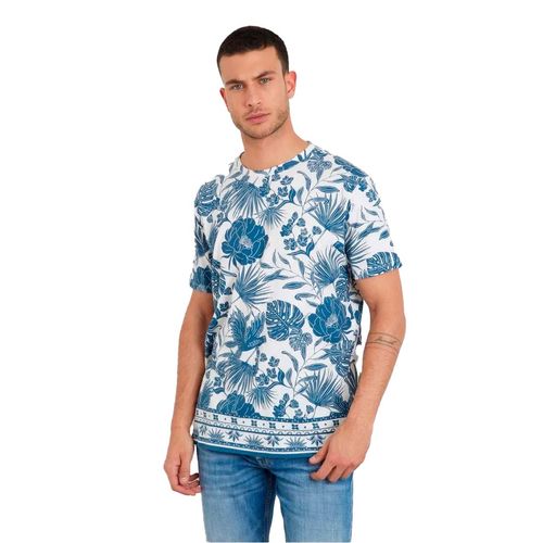 Playera Casual Para Caballero Guess Azul M4YI67K9RM1-F0F