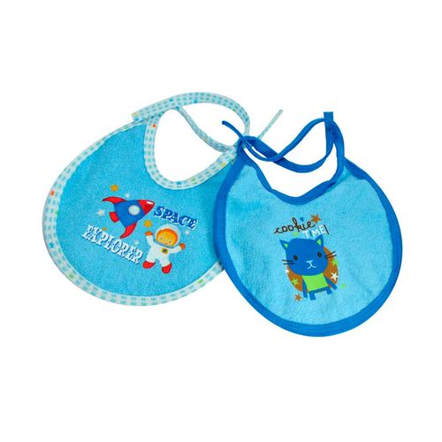 Set De Baberos Para Bebé Basic Baby Azul 050-1309