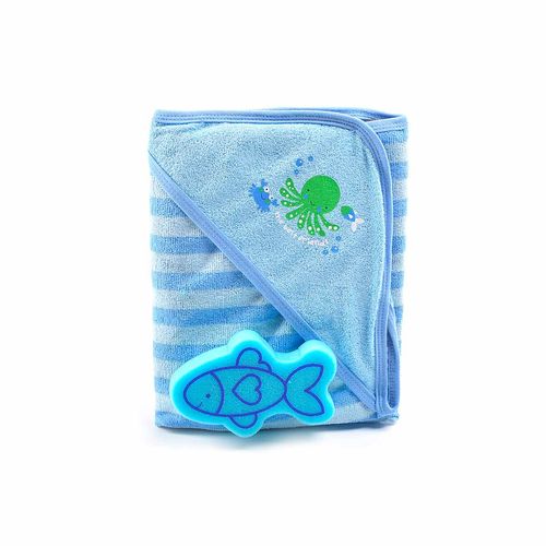 Set De Toalla Para Bebé Basic Baby Azul 050-1275