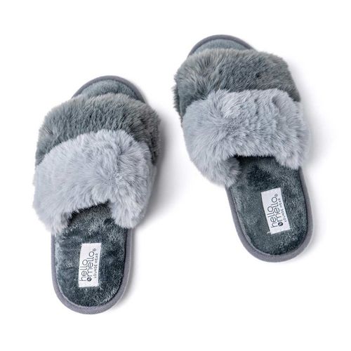 Pantufla Para Dama Hello Mello Gris HMSL-U18