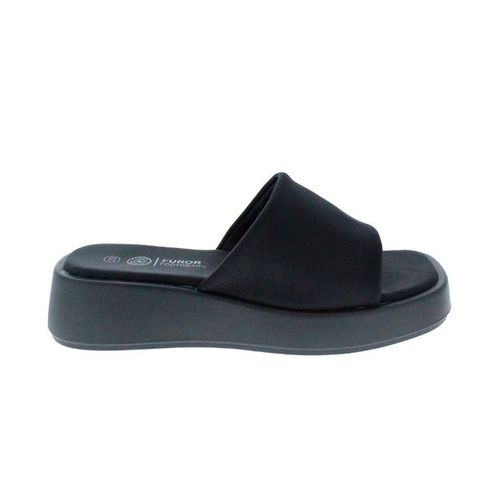 Sandalia casual para dama Furor negro 26101C/N