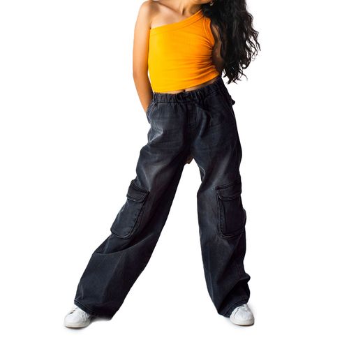 Pantalón casual para niña choys negro 10918