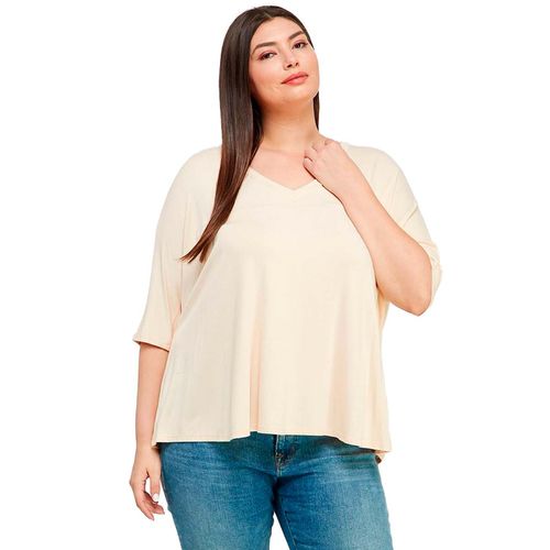 Playera casual para dama Allie Rose beige AT3295PS