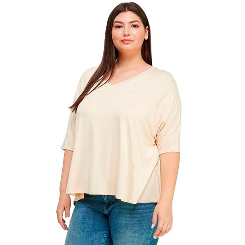 Playera casual para dama Allie Rose beige AT3295PS