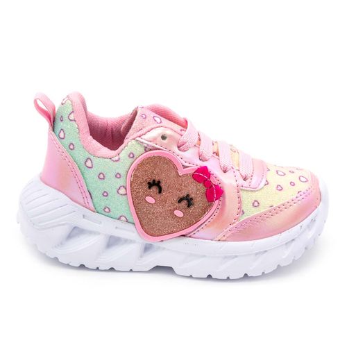 Tenis casual para niña My Things rosa corazon led
