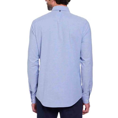 Camisa casual para caballero Original Penguin azul medio opwb0035