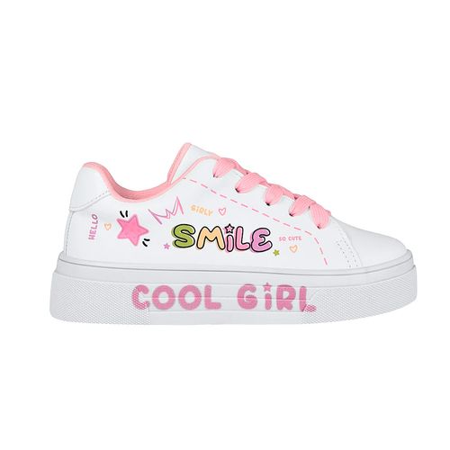 Tenis casual para niña Yuyin blanco 25160