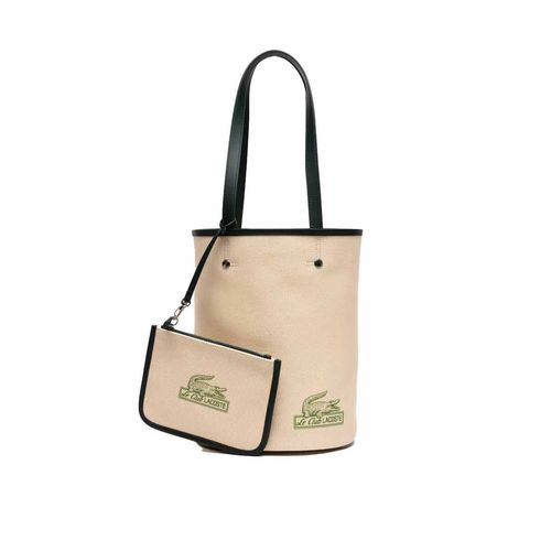 Bolso bucket bag para dama Lacoste beige NF4186TDL4300