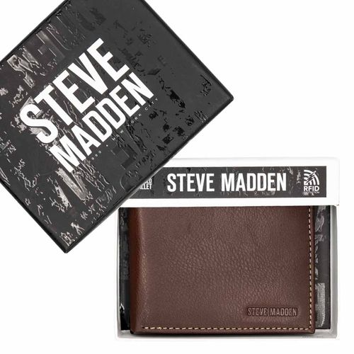 Cartera sencilla para caballero Steve Madden café 12175