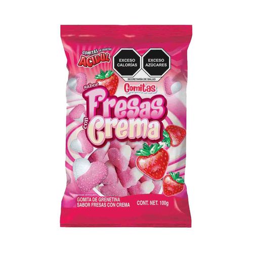 Gomitas sabor fresas con crema Acidul 100gr