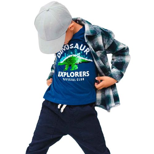 Playera casual para niño Choys azul 8773