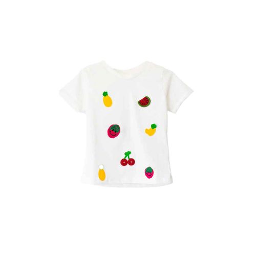 Playera casual para niña choys blanco 8287