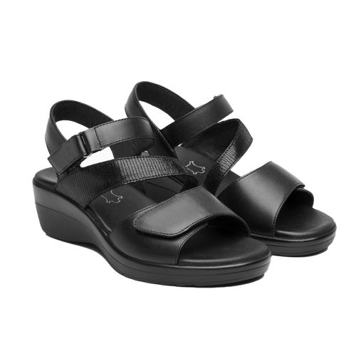 Sandalia casual para dama Flexi negro 116023