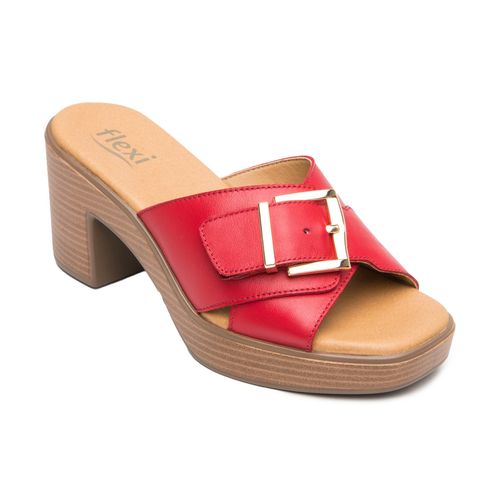 Sandalia casual para dama Flexi rojo 133501