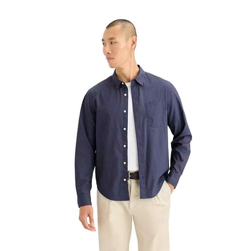 Camisa casual para caballero Dockers azul 52669-0457