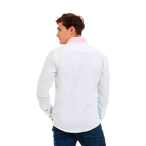Camisa Porto Blanco azul para caballero e-2356