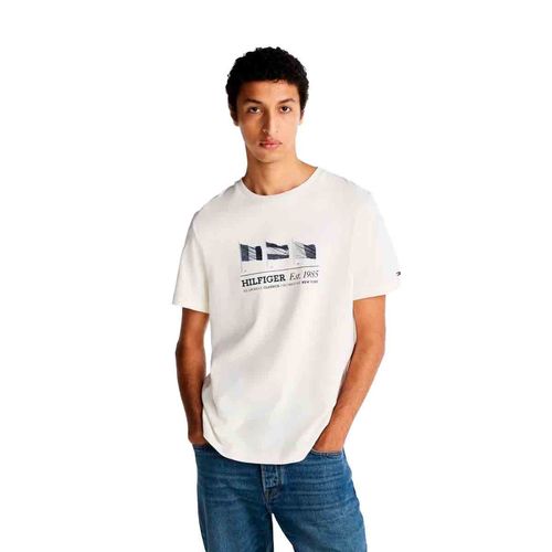 Playera casual para caballero Tommy Hilfiger blanco mw0mw37439-z00