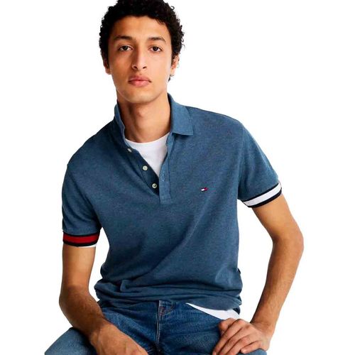 Playera tipo polo para caballero Tommy Hilfiger azul mw0mw37518-dv1