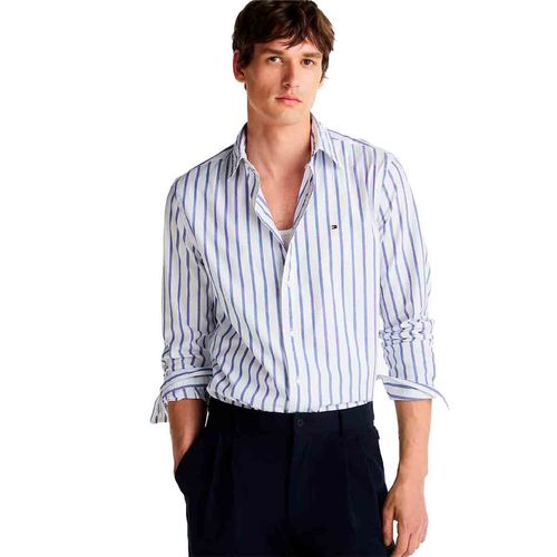 Camisa casual para caballero Tommy Hilfiger azul mw0mw37556-0gz
