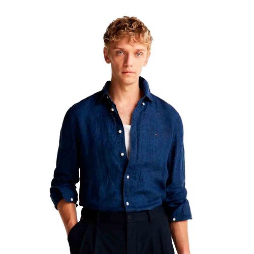 Camisa casual para caballero Tommy Hilfiger azul mw0mw37539-daf