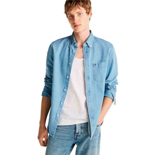 Camisa casual para caballero Tommy Hilfiger azul mw0mw37581-1bb