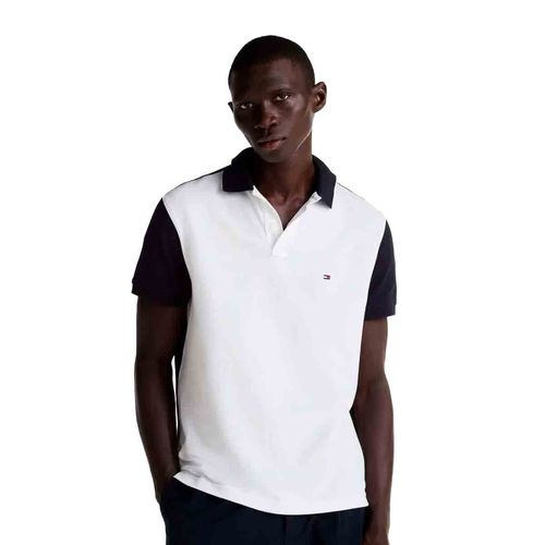 Playera tipo polo Tommy Hilfiger blanco para caballero mw0mw38979-0a5