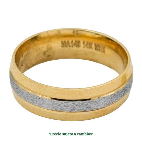 Argolla de matrimonio N°8.5 Argyor de 14K 54