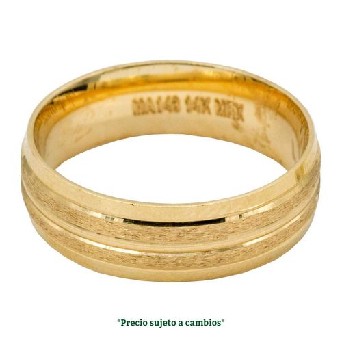 Argolla de matrimonio N°6.5 Argyor de 14K 58