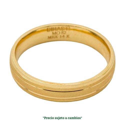 Argolla de matrimonio N°7.5 Dinasti de 14K 60524