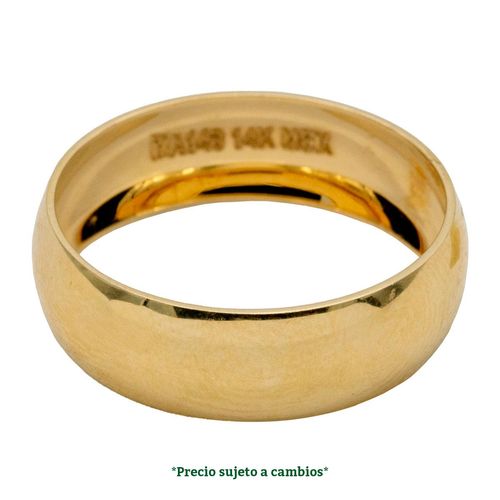 Argolla de matrimonio N°6.5 Argyor de 14K 161-A