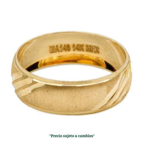 Argolla de matrimonio N°9.5 Argyor de 14K 256-A