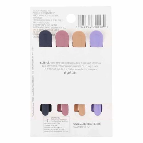 Clips para cabello Scunci 70018SMX