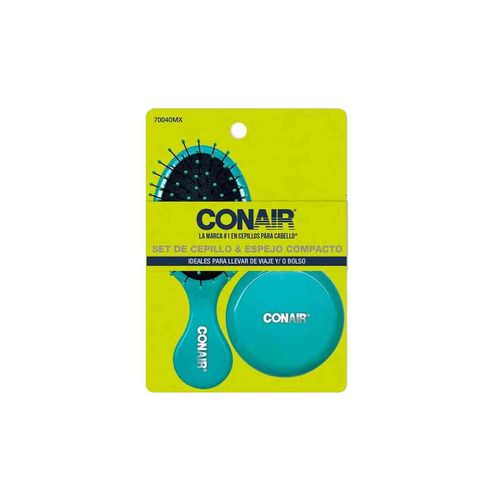 Set de cepillo y espejo  Conair verde 70040MX