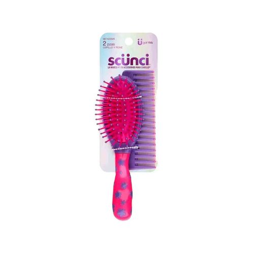 Set de cepillo y peine Scunci multicolor 98744SMX