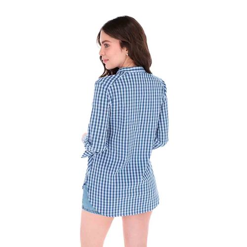 Blusa camisera casual para dama Porto Blanco azul d-2402