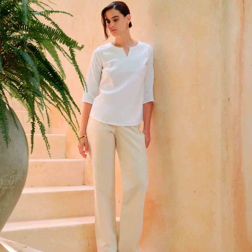 Blusa casual para dama Abito blanco jiguani