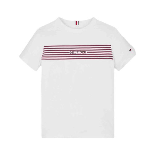 Playera casual para joven Tommy Hilfiger blanco kb0kb09464-ybs