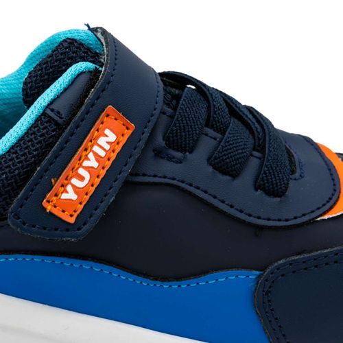 Tenis casual para niño Yuyin azul 24660