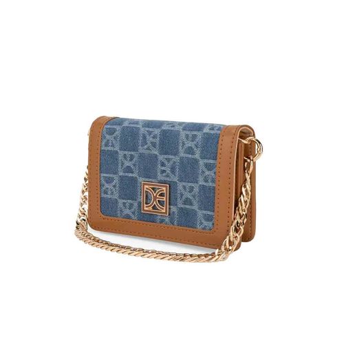 Cartera flap para dama Cloe azul 2BICI24694AZU