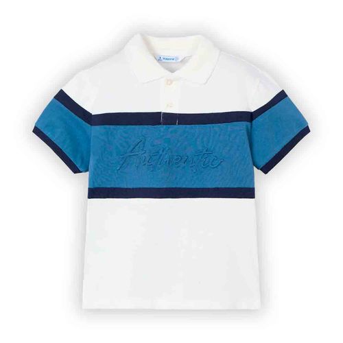 Playera tipo polo para niño Mayoral blanco 3103