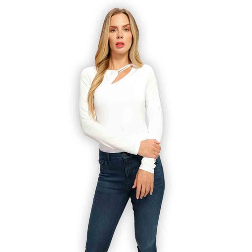 Playera casual para dama Guess blanco w5rp32kcmi2