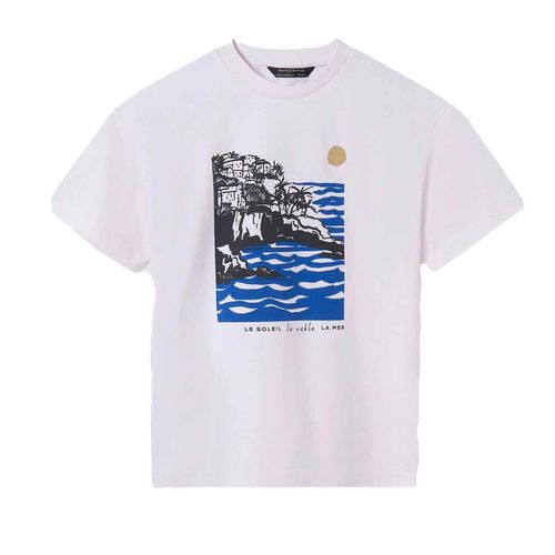 Playera casual para joven Nuku Tavake blanco 6006